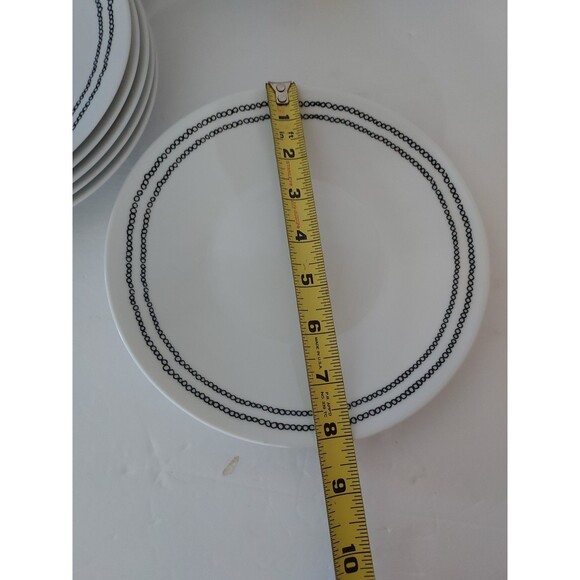 Crate & Barrel Leif by Julia Rothman Black White 8" Salad Plates - Set Of 6 - Picture 3 of 3